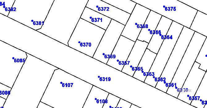Parcela st. 6369 v KÚ Židenice, Katastrální mapa
