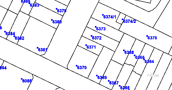 Parcela st. 6371 v KÚ Židenice, Katastrální mapa