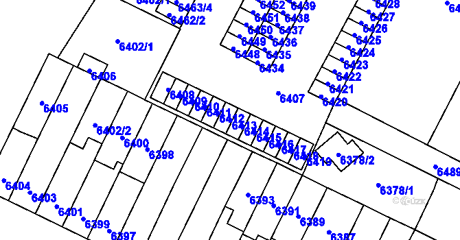 Parcela st. 6413 v KÚ Židenice, Katastrální mapa
