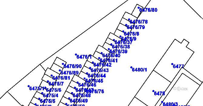 Parcela st. 6476/40 v KÚ Židenice, Katastrální mapa