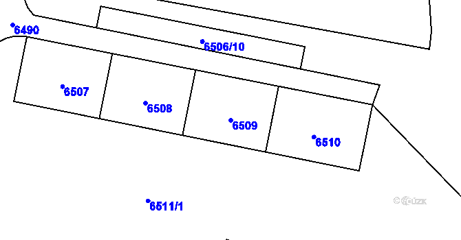 Parcela st. 6509 v KÚ Židenice, Katastrální mapa