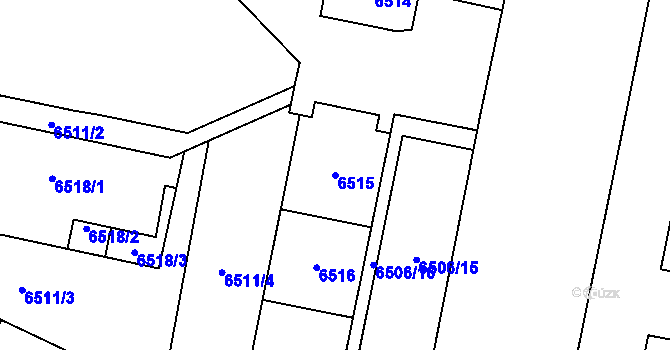 Parcela st. 6515 v KÚ Židenice, Katastrální mapa