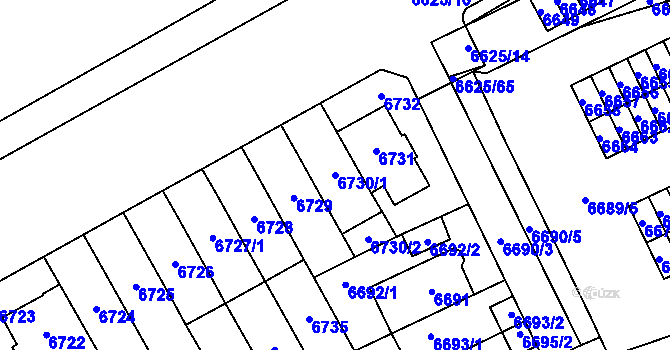 Parcela st. 6730/1 v KÚ Židenice, Katastrální mapa