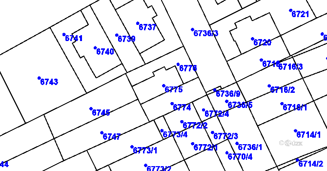 Parcela st. 6775 v KÚ Židenice, Katastrální mapa