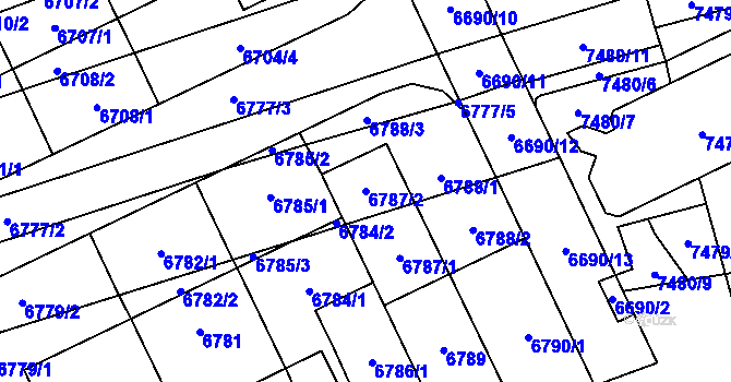 Parcela st. 6787/2 v KÚ Židenice, Katastrální mapa