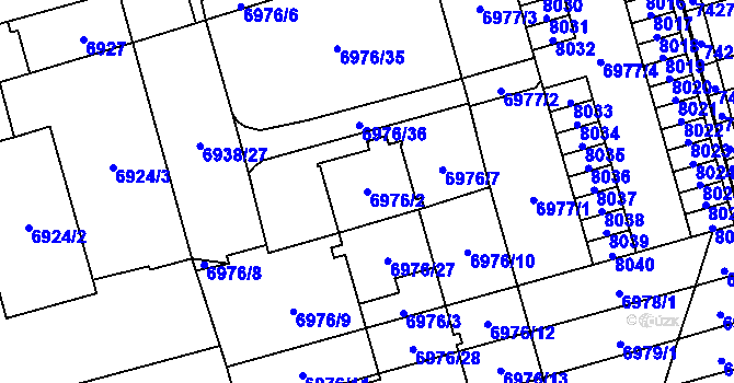 Parcela st. 6976/2 v KÚ Židenice, Katastrální mapa
