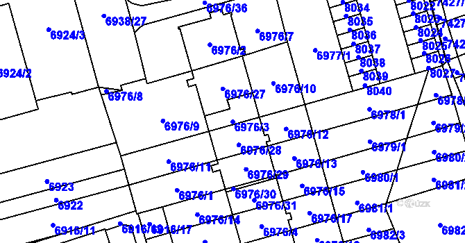 Parcela st. 6976/3 v KÚ Židenice, Katastrální mapa