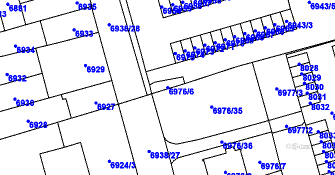 Parcela st. 6976/6 v KÚ Židenice, Katastrální mapa