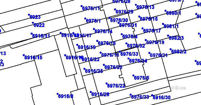 Parcela st. 6976/18 v KÚ Židenice, Katastrální mapa