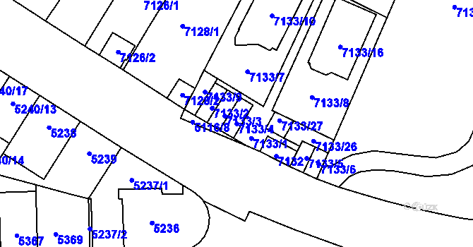 Parcela st. 7133/4 v KÚ Židenice, Katastrální mapa