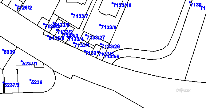 Parcela st. 7133/6 v KÚ Židenice, Katastrální mapa