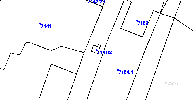 Parcela st. 7147/2 v KÚ Židenice, Katastrální mapa