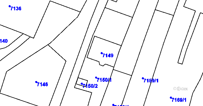 Parcela st. 7149 v KÚ Židenice, Katastrální mapa