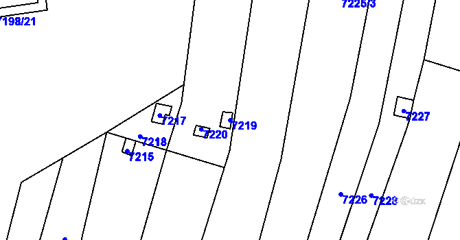 Parcela st. 7219 v KÚ Židenice, Katastrální mapa