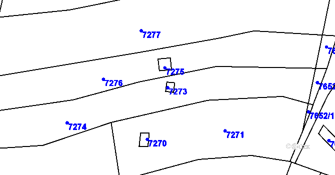 Parcela st. 7273 v KÚ Židenice, Katastrální mapa
