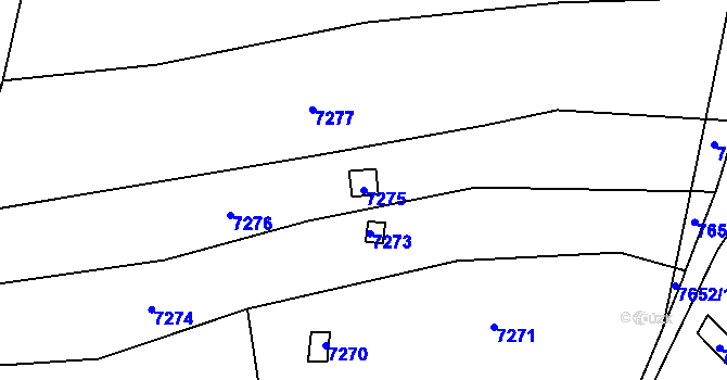 Parcela st. 7275 v KÚ Židenice, Katastrální mapa