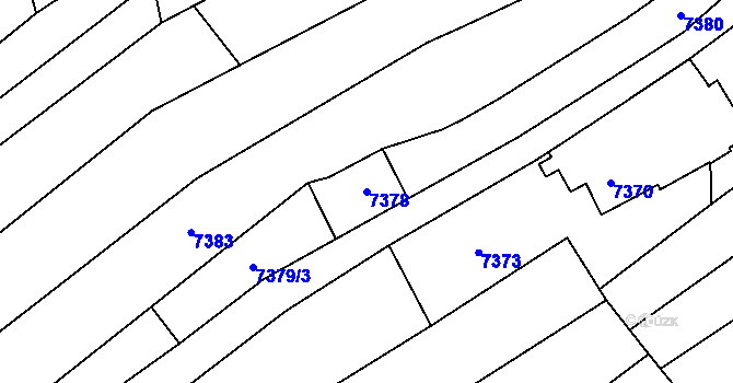 Parcela st. 7378 v KÚ Židenice, Katastrální mapa