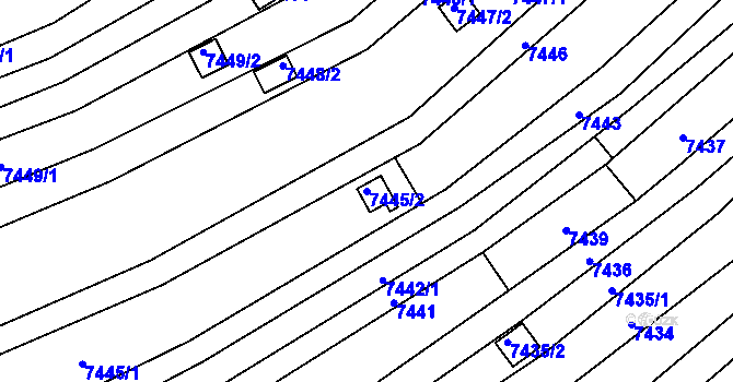 Parcela st. 7445/2 v KÚ Židenice, Katastrální mapa
