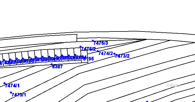 Parcela st. 7474/2 v KÚ Židenice, Katastrální mapa