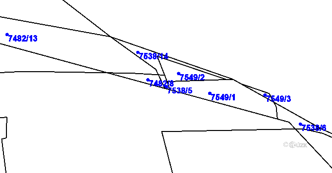 Parcela st. 7538/5 v KÚ Židenice, Katastrální mapa
