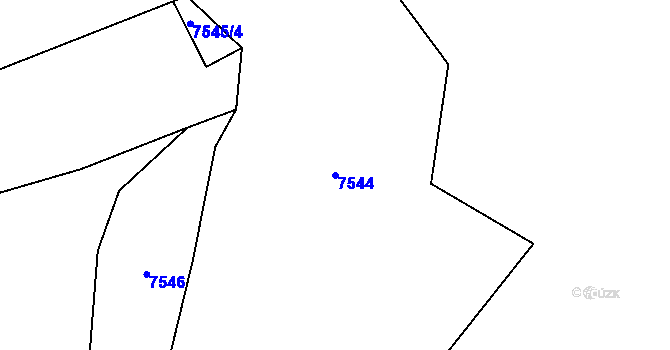 Parcela st. 7544 v KÚ Židenice, Katastrální mapa