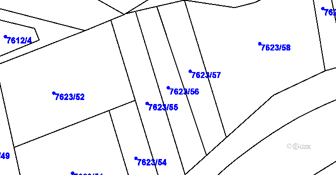 Parcela st. 7623/56 v KÚ Židenice, Katastrální mapa