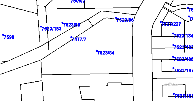 Parcela st. 7623/84 v KÚ Židenice, Katastrální mapa