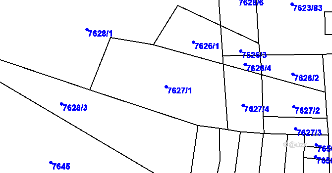 Parcela st. 7627/1 v KÚ Židenice, Katastrální mapa