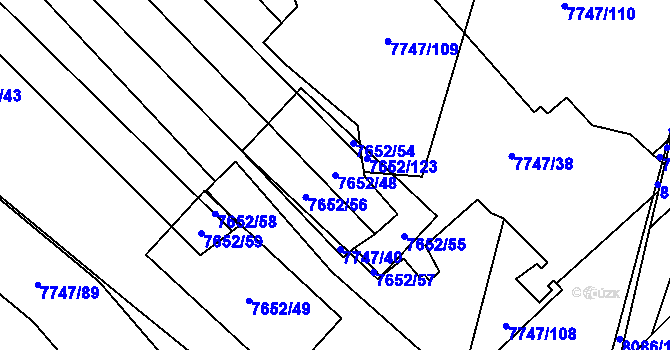Parcela st. 7652/48 v KÚ Židenice, Katastrální mapa