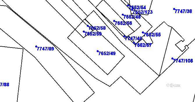 Parcela st. 7652/49 v KÚ Židenice, Katastrální mapa