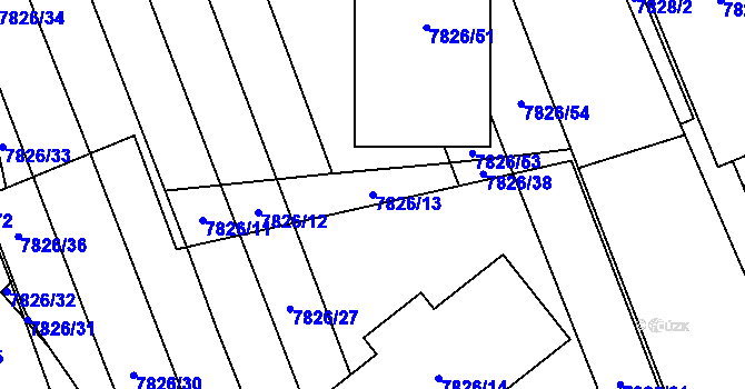 Parcela st. 7826/13 v KÚ Židenice, Katastrální mapa