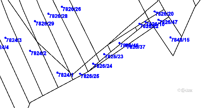 Parcela st. 7826/23 v KÚ Židenice, Katastrální mapa