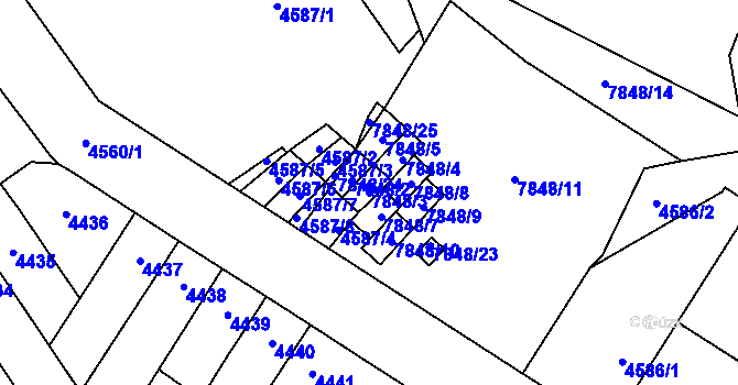 Parcela st. 7848/3 v KÚ Židenice, Katastrální mapa