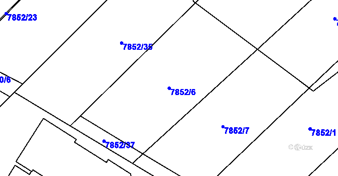 Parcela st. 7852/6 v KÚ Židenice, Katastrální mapa