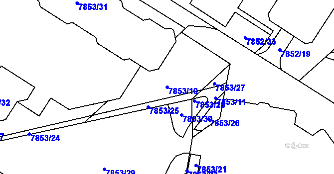 Parcela st. 7853/10 v KÚ Židenice, Katastrální mapa