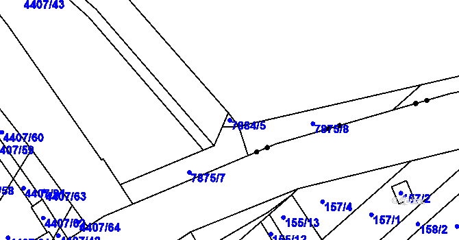 Parcela st. 7884/5 v KÚ Židenice, Katastrální mapa