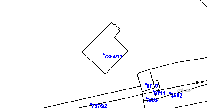 Parcela st. 7884/11 v KÚ Židenice, Katastrální mapa