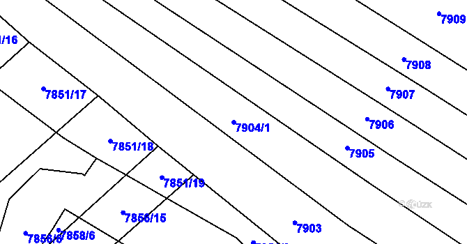Parcela st. 7904/1 v KÚ Židenice, Katastrální mapa