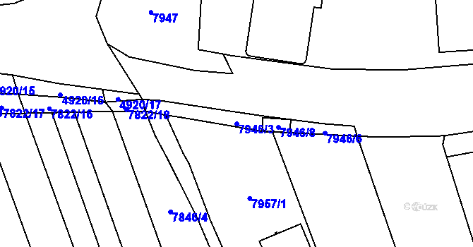 Parcela st. 7946/3 v KÚ Židenice, Katastrální mapa