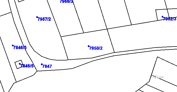 Parcela st. 7950/2 v KÚ Židenice, Katastrální mapa