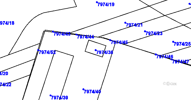 Parcela st. 7974/38 v KÚ Židenice, Katastrální mapa