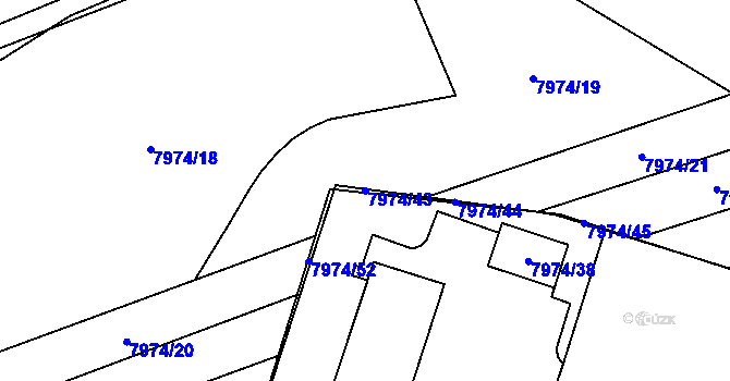 Parcela st. 7974/43 v KÚ Židenice, Katastrální mapa