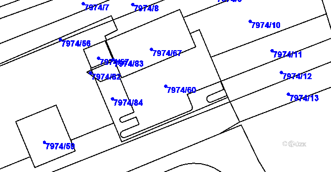 Parcela st. 7974/60 v KÚ Židenice, Katastrální mapa