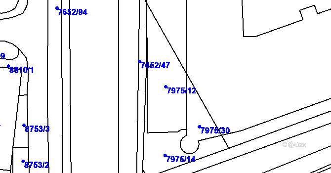 Parcela st. 7975/12 v KÚ Židenice, Katastrální mapa