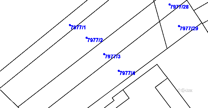 Parcela st. 7977/3 v KÚ Židenice, Katastrální mapa