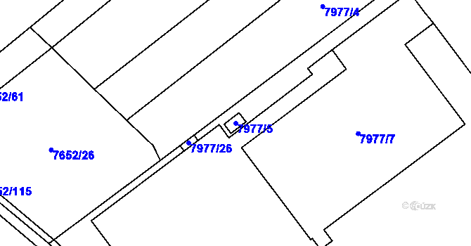 Parcela st. 7977/5 v KÚ Židenice, Katastrální mapa