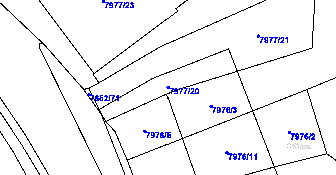 Parcela st. 7977/20 v KÚ Židenice, Katastrální mapa
