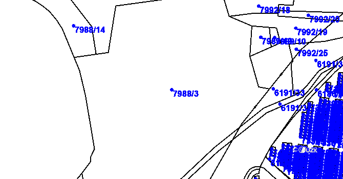 Parcela st. 7988/3 v KÚ Židenice, Katastrální mapa