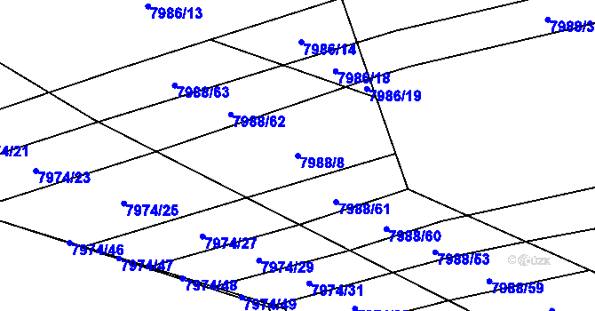 Parcela st. 7988/8 v KÚ Židenice, Katastrální mapa