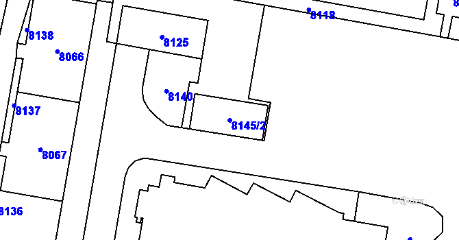 Parcela st. 8145/2 v KÚ Židenice, Katastrální mapa